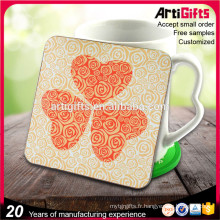 Artigifts En gros Feer Échantillons Coaster Blanc Tasse De Thé De Liège Avec Logo